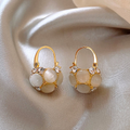Pearl Earrings with Crystals in Gold-Westeryn