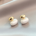 Oval Pearl Earrings in Gold-Westeryn