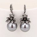 Vintage Silver Pearl Earrings-Westeryn