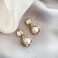 Gold-Plated Pearl Earrings-Westeryn