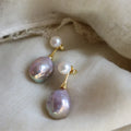 Exquisite Lilac Pearl Earrings | Gold-Westeryn