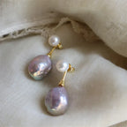 Exquisite Lilac Pearl Earrings | Gold-Westeryn