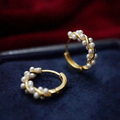 Gold-Plated Twisted Bead Earrings-Westeryn
