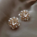 Flower Earrings with Elegant Pearls-Westeryn