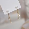 Elegant small dangling pearl earrings-Westeryn