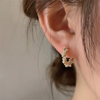 Elegant Round Pearl Earrings with Inlays-Westeryn
