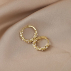 Elegant Round Pearl Earrings with Inlays-Westeryn