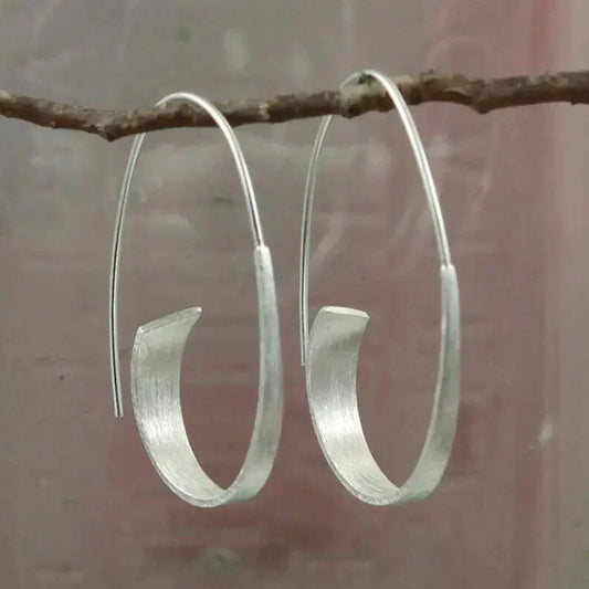 Vintage Spiral Earrings | White Gold