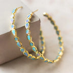 Antique Golden Circle Opal Earrings-Westeryn