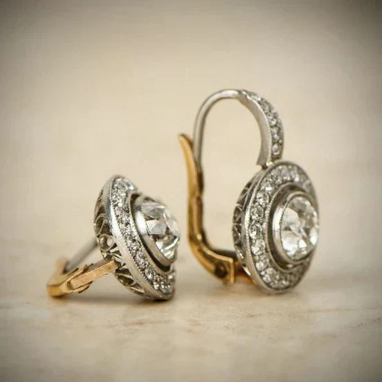 Vintage Silver Earrings with Zirconia | Mixed Gold-Westeryn