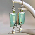 Pearl Earrings with Green Enamel-Westeryn