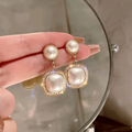 Elegant Bright Square Pearl Earrings-Westeryn