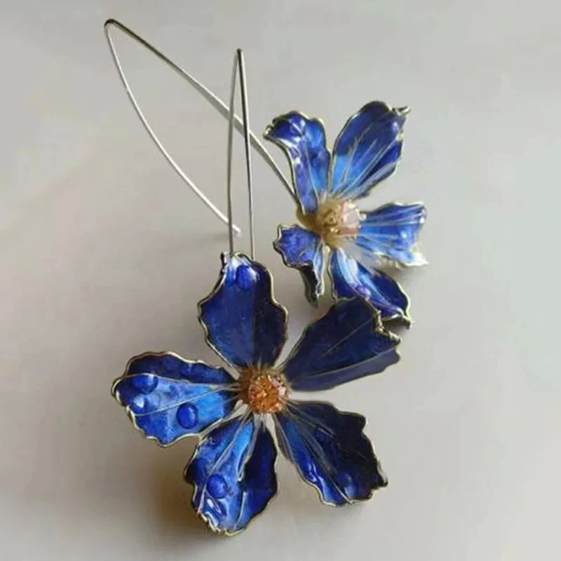 Bliss - Vintage Blue Flower Earrings-Westeryn