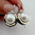 Vintage Pearl Earrings in Silver-Westeryn