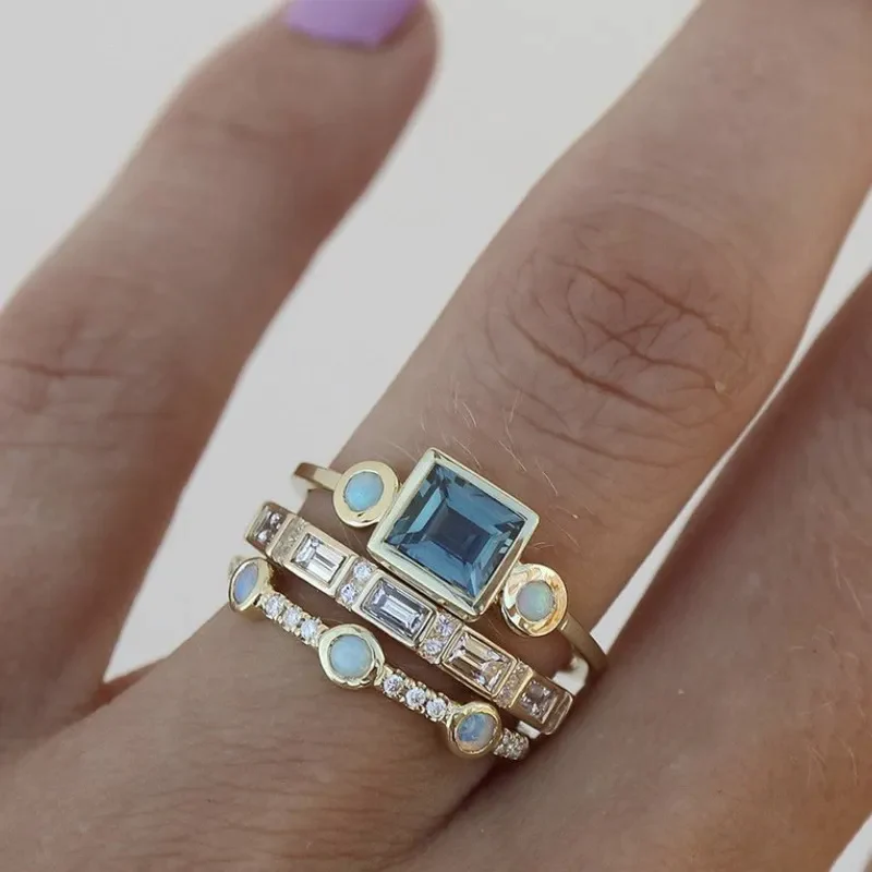 Ocean - Vintage Crystal Ring Set-Westeryn