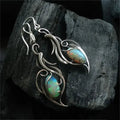 Vintage earrings made of blue opal in sterling silver-Westeryn