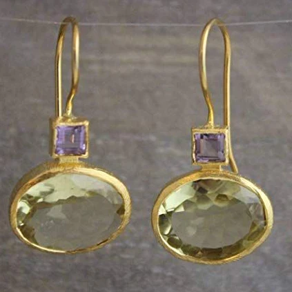 Vintage Green Gold Earrings-Westeryn