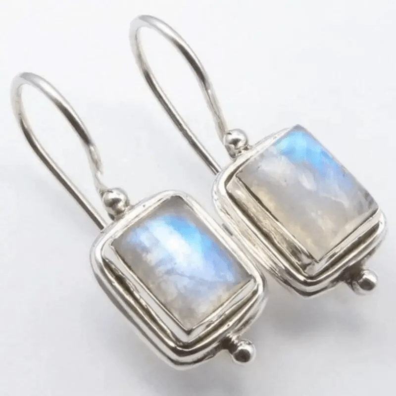 Lustre - Square Moonstone Earrings-Westeryn