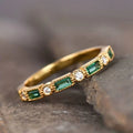 Vintage Green Zirconia Gold Ring-Westeryn