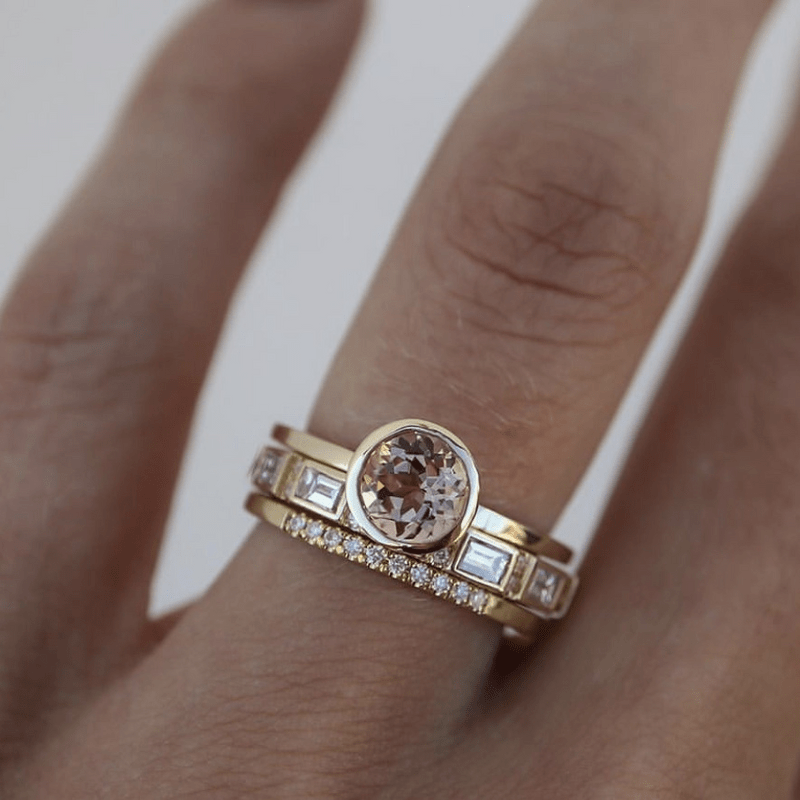 Hope - Inlaid Crystal Gold Ring Set-Westeryn