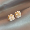 Elegant Inlaid Pearl Gold Earrings-Westeryn