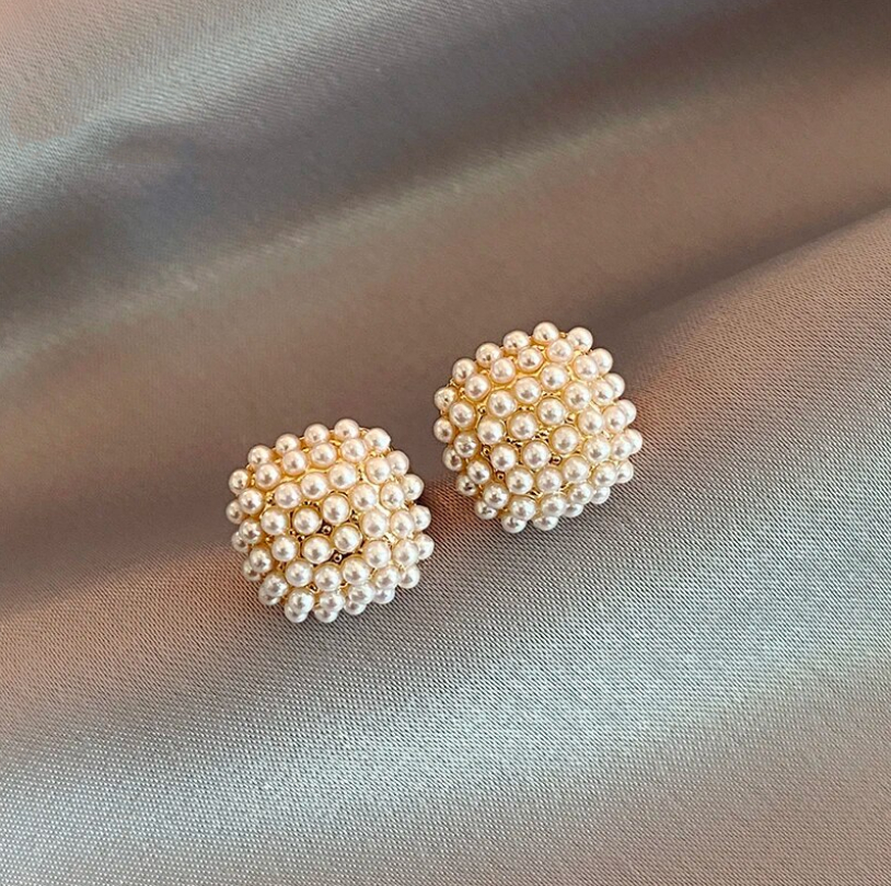 Elegant Inlaid Pearl Gold Earrings-Westeryn