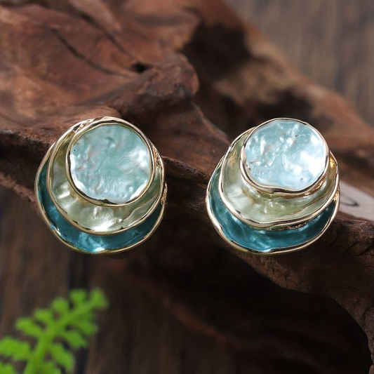 Hand-painted sea-themed earrings