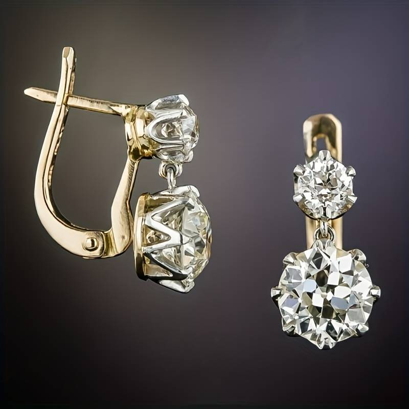 Vintage Gold & Zirconia Earrings-Westeryn
