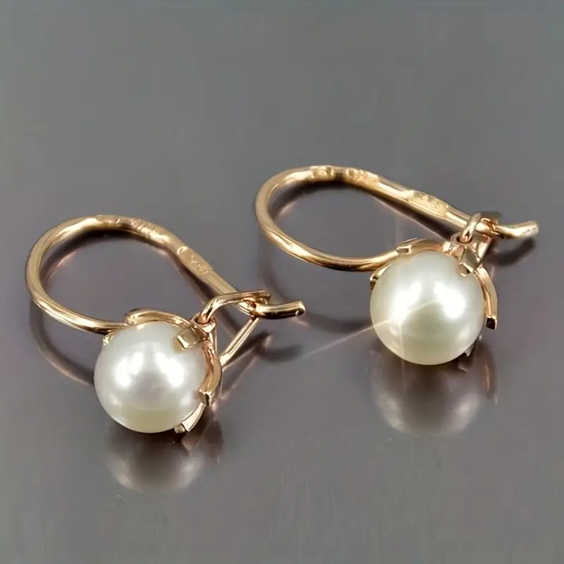 Elegant Gold Pearl Earrings-Westeryn