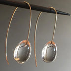 Antique Grey Crystal Drop Earrings | Gold-Westeryn