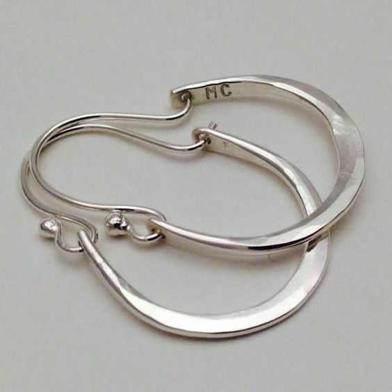 Vintage Silver Hoop Earrings-Westeryn
