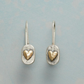 Vintage Silver Golden Heart Earrings-Westeryn