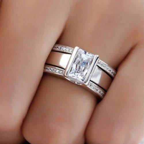 Antique Inlaid Glass Ring | White Gold-Westeryn