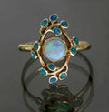 Blue Ring Vintage Crystals and Opal-Westeryn