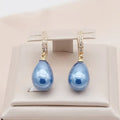 Blue Ocean Dew Earrings | Gold-Westeryn