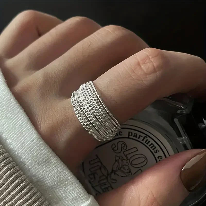 Moonveil Layers Ring | White Gold-Westeryn