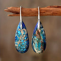 Azure Ocean Stone Earrings | White Gold-Westeryn