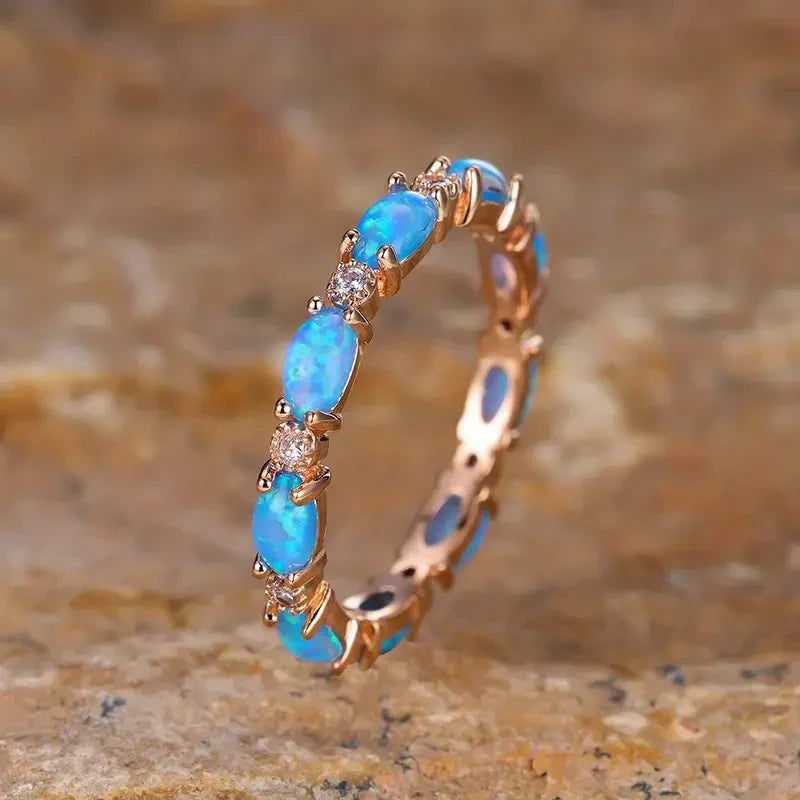 Elegant Blue Opal Ring | Gold-Westeryn