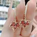 Zircon Leafshine Earrings | Gold-Westeryn