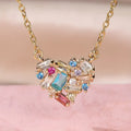 Colorful Gleam Heart Necklace | Gold-Westeryn