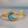 Ocean Bright Cyrstal Wave Ring | Gold-Westeryn