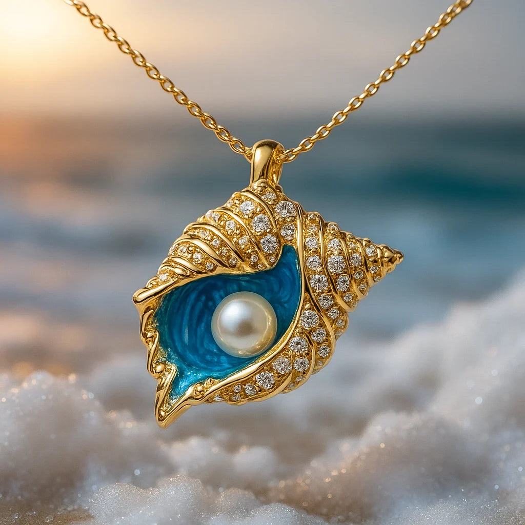 Radiant Pearl Seashell Necklace | Gold-Westeryn
