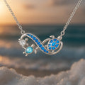 Twin Silver Turtle Necklace | White Gold-Westeryn