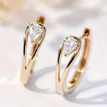 Exquisite Zirconia Golden Drop Earrings | Gold-Westeryn