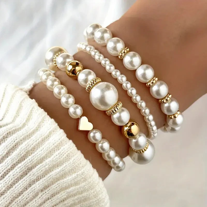 Exquisite Pearl Bracelet Set | Gold-Westeryn