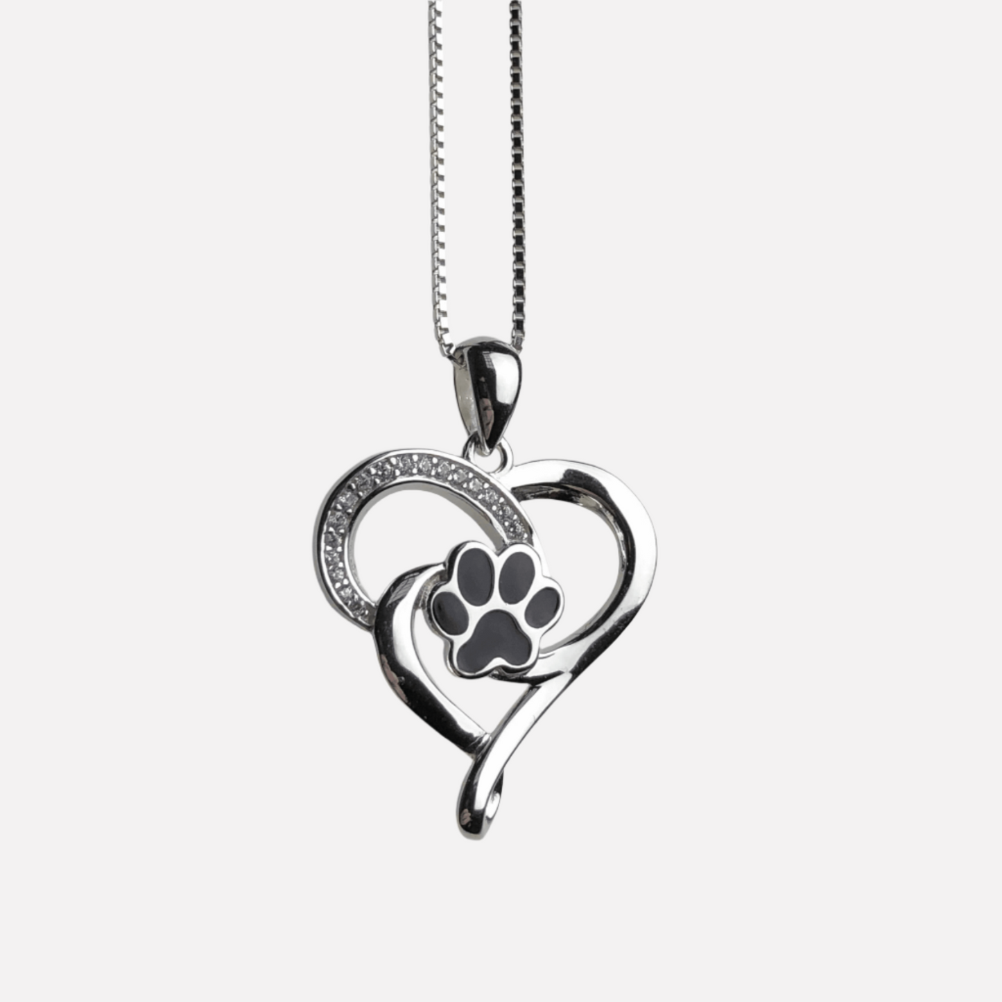 ELIN – Elegant Infinity Necklace with Heart & Paw in Stainless Steel