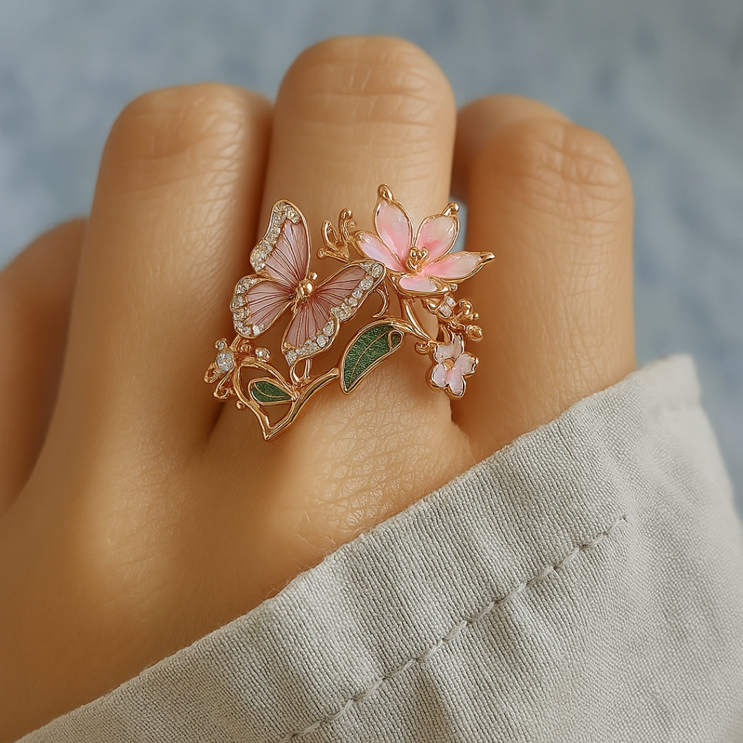 Nature Bright Butterfly Zirconia Ring-Westeryn