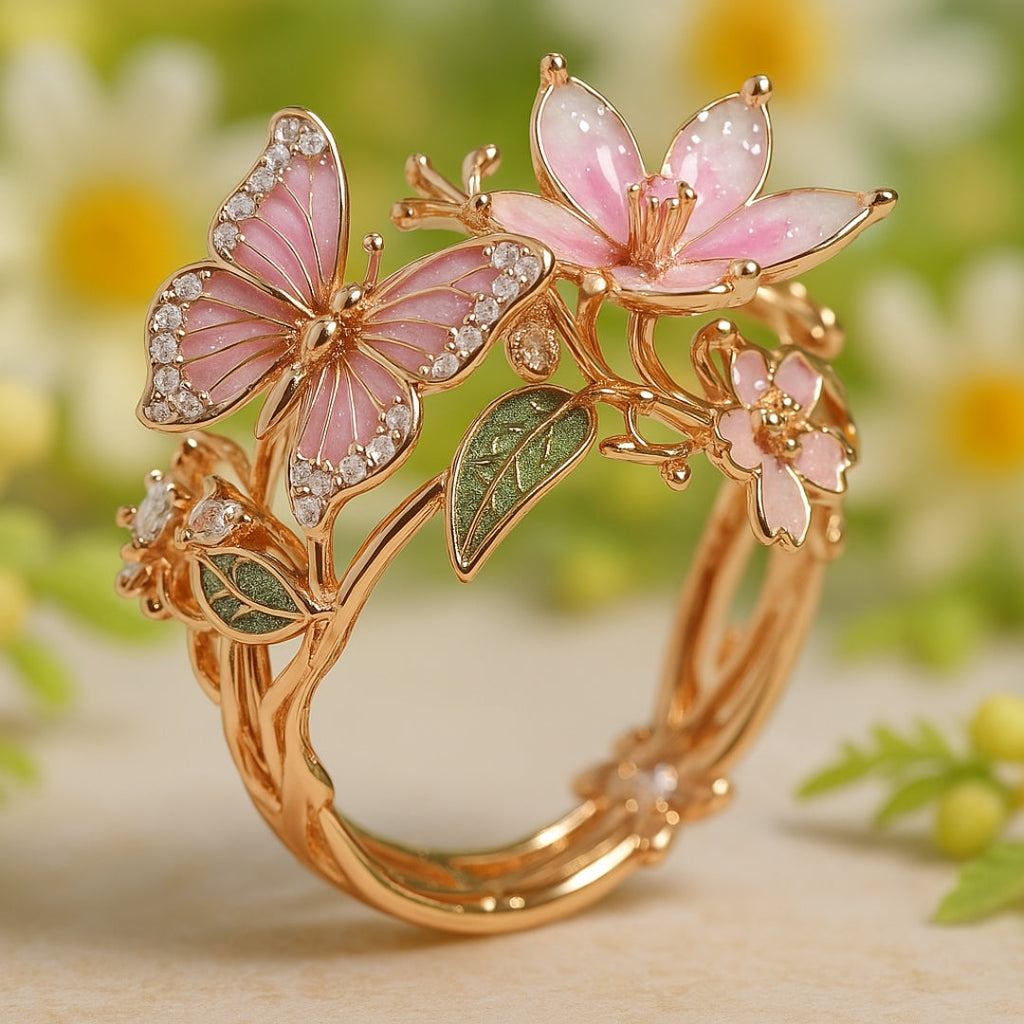 Nature Bright Butterfly Zirconia Ring-Westeryn
