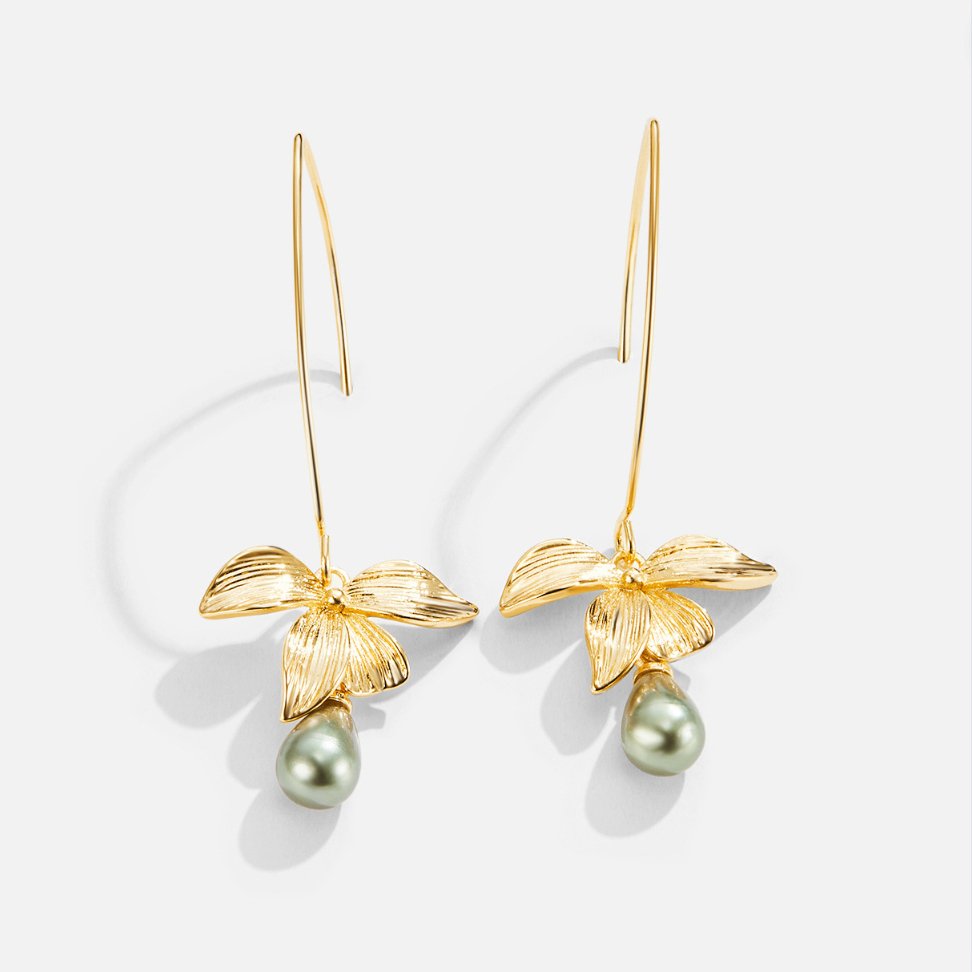 Jade Pearl & Petal Drop Earrings-Westeryn
