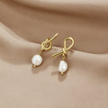 Knot Gold & Freshwater Pearls Earrings-Westeryn